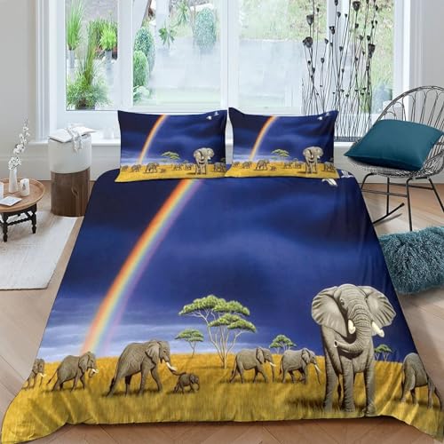 Housse de couette éléphant sans pli avec fermeture éclair King - 2