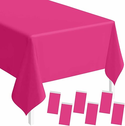 Miniatura 17 de SietDESEO Paquete de 2 manteles de plástico color rojo de 54 x 108 pulgadas, desechables de alta calidad para mesa rectangular, para bodas, baby