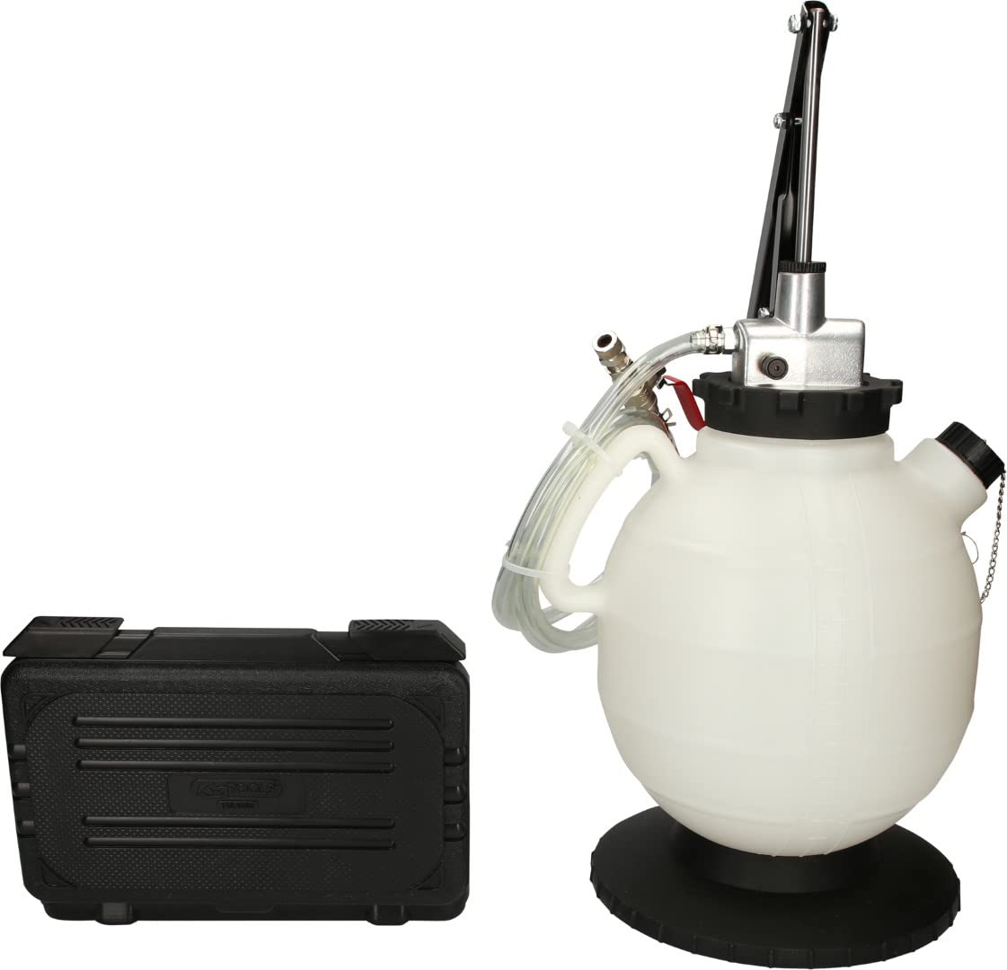 KS TOOLS 150.9275 - Appareil de Remplissage de Boite de Vitesse avec Adaptateurs - Pompe Manuelle Précise - Machine Remplissage pour Tout Type de Véhicules - pour les Endroits Exigus - 15 Pièces