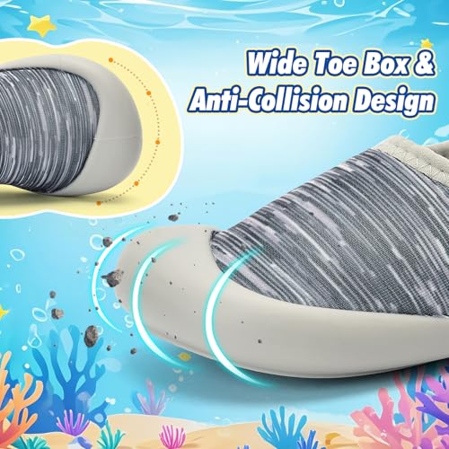 Baby Boys and Girls Barefoot Water Shoes with Quick-Dry Upper Wide Toe Box Non-Slip Design for Toddler Kids for Beach Swimming Pool Walking Running2