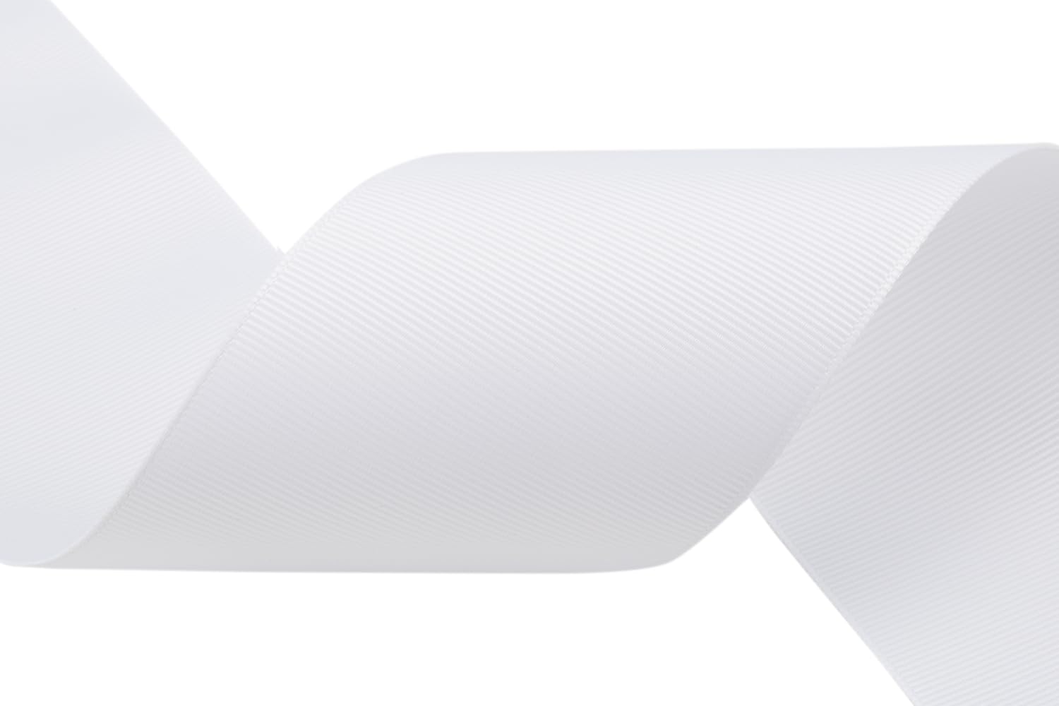 Ribbonitlux Grosgrain Ribbon 63mm x 22.5M Premium Polyester Craft Ribbon for Hair Bows, Gift Wrapping, Weddings & DIY Solid White(#029) 1 Roll - Image 4