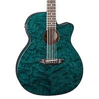 Amazon.com: Luna Gypsy Quilt Top Acoustic/Electric Guitar, Trans