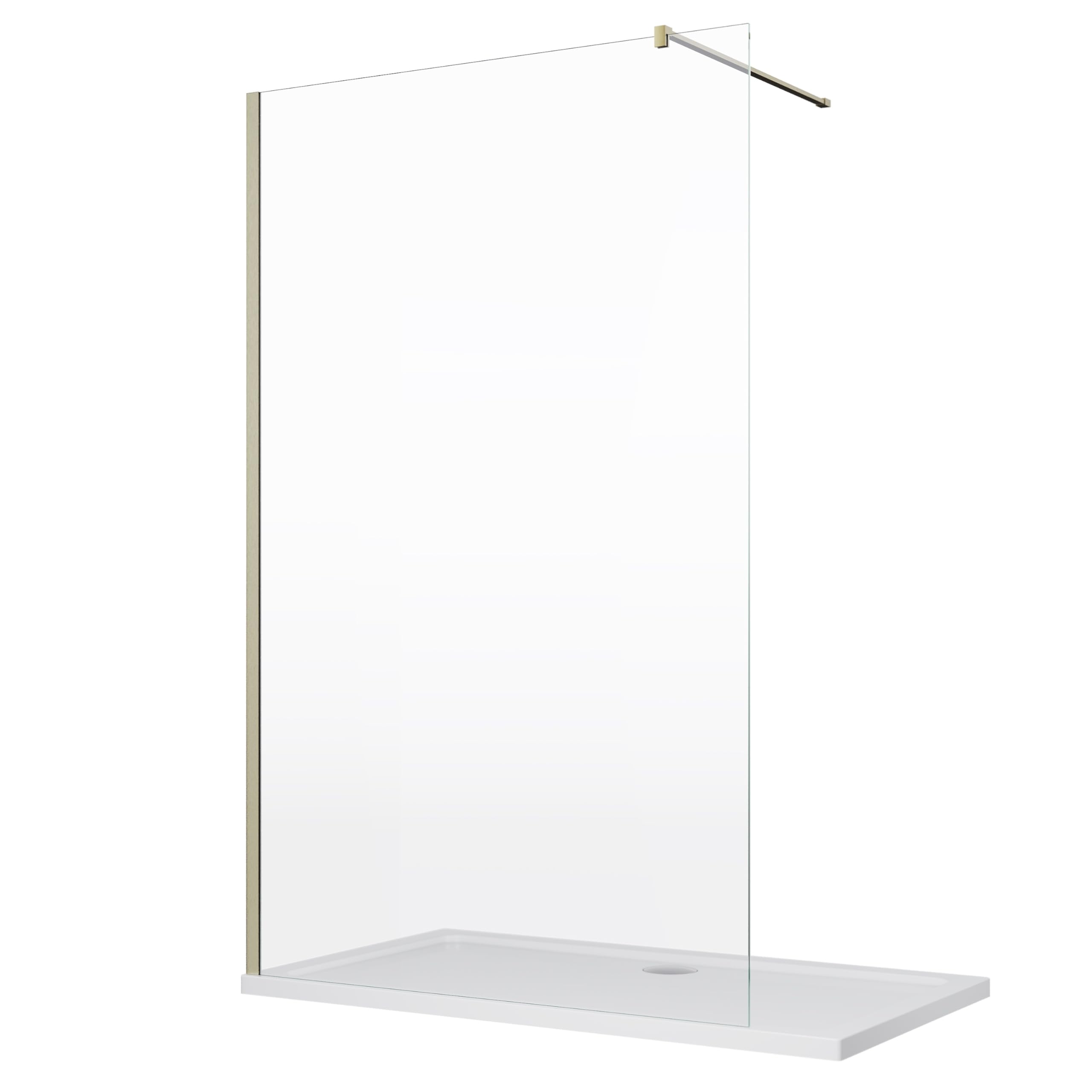 ELEGANT Gold 1200mm Wet Room Shower Screen Panel 8mm Easy Clean Glass Walk in Shower Enclosure โ image 1