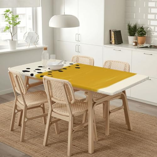 Nappe rectangulaire jaune moutarde élastique pour table camping 1,5m - 8