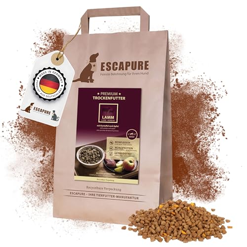 ESCAPURE Hunde Trockenfutter | Lamm verfeinert mit Kartoffel und Amarant | Frei von Getreide | 1,5 Kg