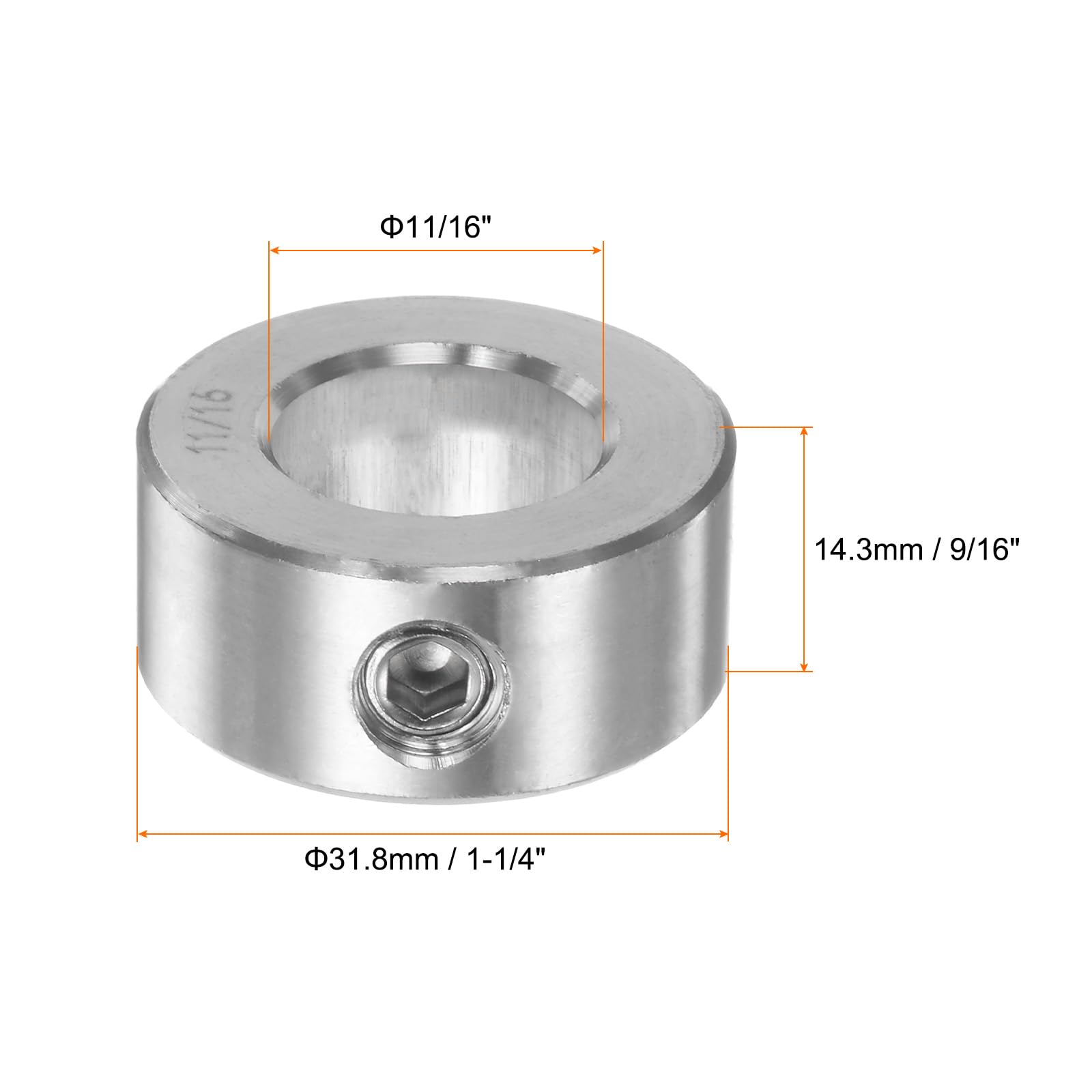 Stainless Steel Shaft Collars - Durable Set Screw Collars -2