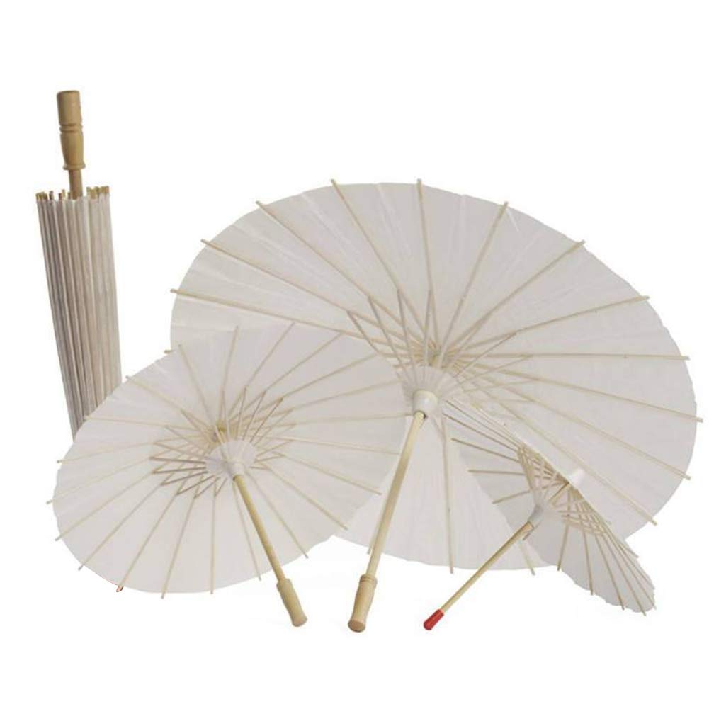 Cukoekim Paper Umbrellas, Chinese Vintage Diy Paper Umbrella Handmade Wedding Party Decor Photo Shoot Parasol Dance Props 60Cm