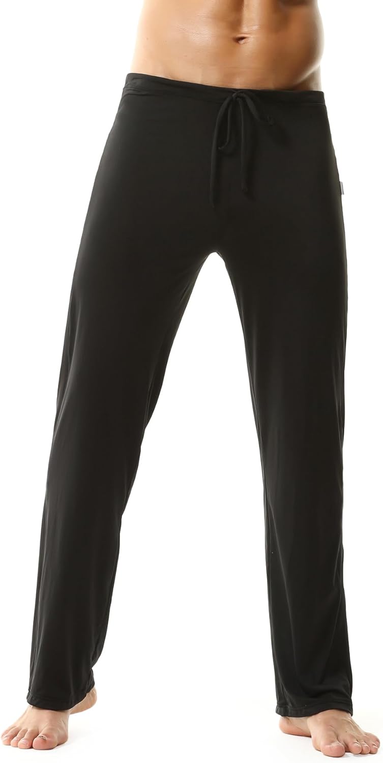Men's Athletic Lounge Yoga Pants Thin Open Bottom Relaxed Loosen Fit Sexy Casual Jersey Sleep Pajamas Clothing - Image 4