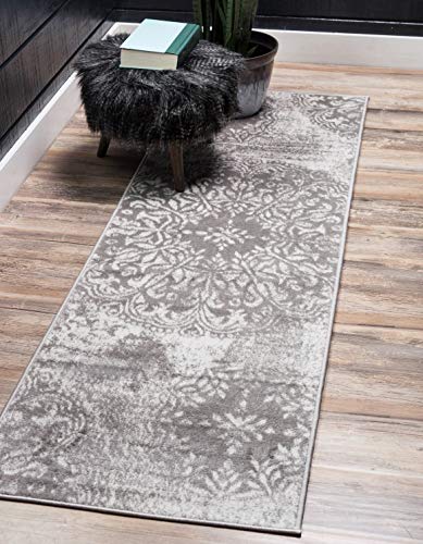 Tapete Unique Loom 2x9.83 ft Runner gris claro