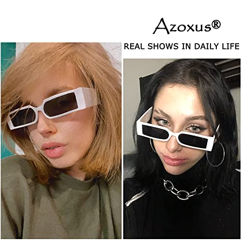 Image of 90s Retro Sunglasses Trendy Plastic Frame Small Rectangle Sunglasses Unisex Eyewear AZ9548