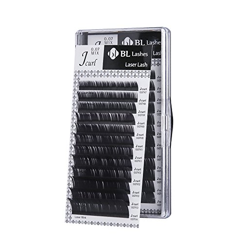 Eyelash Extension BL Laser Lash J Curl Mix 8 Sizes in 1 Tray (JX0.07mm)