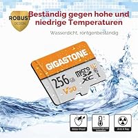 GIGASTONE 256GB MicroSDXC Speicherkarte + SD Adapter, für Action-Kamera, Drohne und Tablet, bis zu 100MB/s, 4K UHD-Videoaufnahme, UHS-I A1 Klasse 10 U3 – Ansicht 6