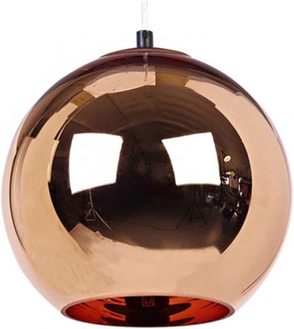 Lámpara colgante de bola de espejo en cobre rojo de 1 luz para techo