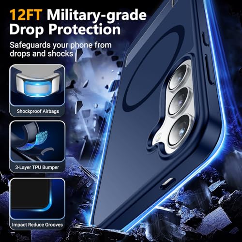 Image of SPIDERCASE Magnetic for Samsung Galaxy S24 Plus Case, [3 Stand Ways][ Military Grade Drop Protection] with Invisible Stand Shockproof Slim Case for Samsung Galaxy S24 Plus 6.7 inch, Blue