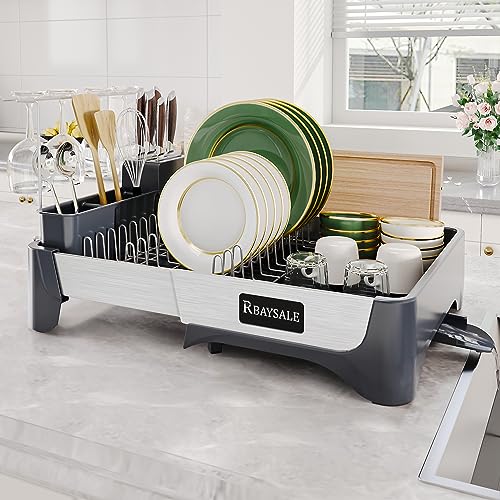RBAYSALE Estante grande extensible de acero inoxidable con placa de extracción de aluminio, soporte para copas de vino y soporte para utensilios RBAYSALE Estante grande extensible de acero inoxidable con placa de extracción de aluminio, soporte para copas de vino y soporte para utensilios