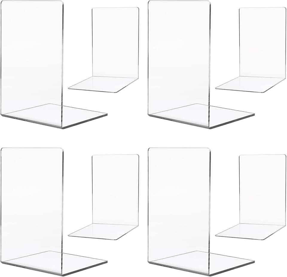 Lot De 12 Serre-Livres En Acrylique Transparent - Organisateur De Bureau YICH