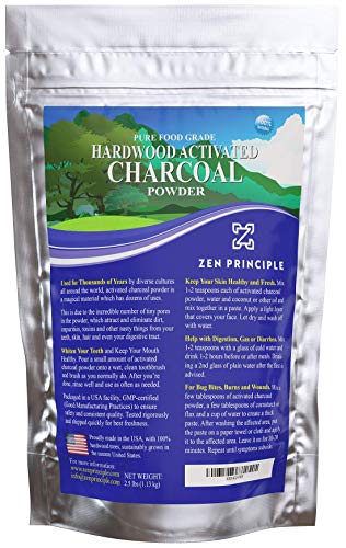 Large 2.5 lb Hardwood Activated Charcoal Powder 100 Percent from USA Trees. All Natural. Whitens Teeth, Rejuvenates Skin and Hair, Detoxifies, Helps Digestion, Treats Poisoning, Bug Bites, Wounds.