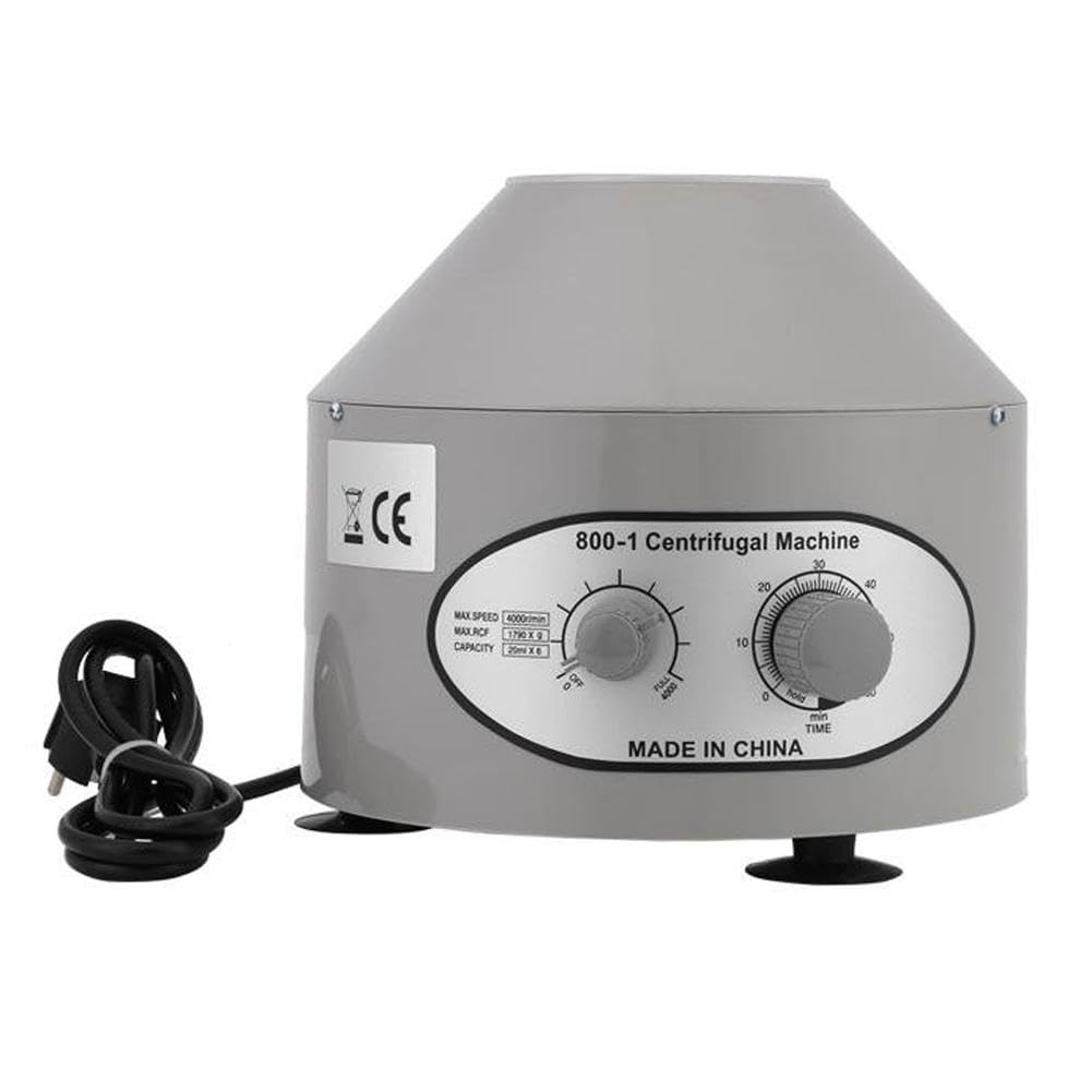 Centrifuge Labor Zentrifuge 800-1, 4000U/min Kleine Elektrische Tischzentrifuge mit Einstellbaren Geschwindigkeiten und Zeitmesser Labor-Zentrifugen Laborzentrifuge 20ml*6 Blutplasma Mikrozentrifuge