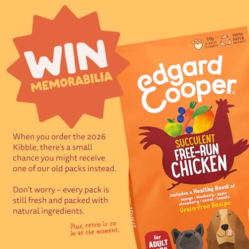 Edgard & Cooper Hundefutter trocken Getreidefrei für Medium Adult Hunde (1kg), frisches Huhn, ausgewogene Ballaststoffe für die Darmgesundheit, mit Apfel, Süßkartoffel und Grünkohl, nie Fleischmehl
