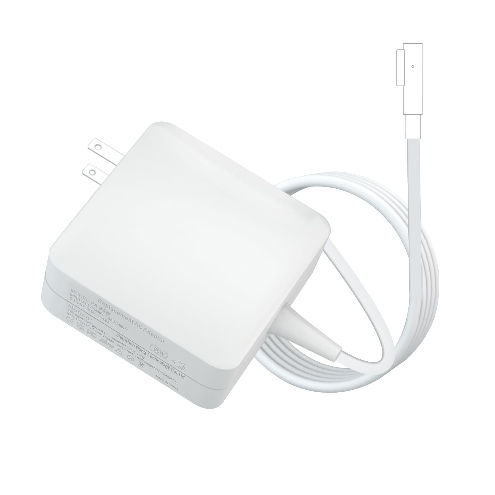 Cargador Mag2 de 85 W compatible con Mac Book Pro 2010 2011 A1286 | Adaptador de corriente de 85 W con punta en L magnética para modelos de 15 y 17 pulgadas (antes de mediados de 2012)