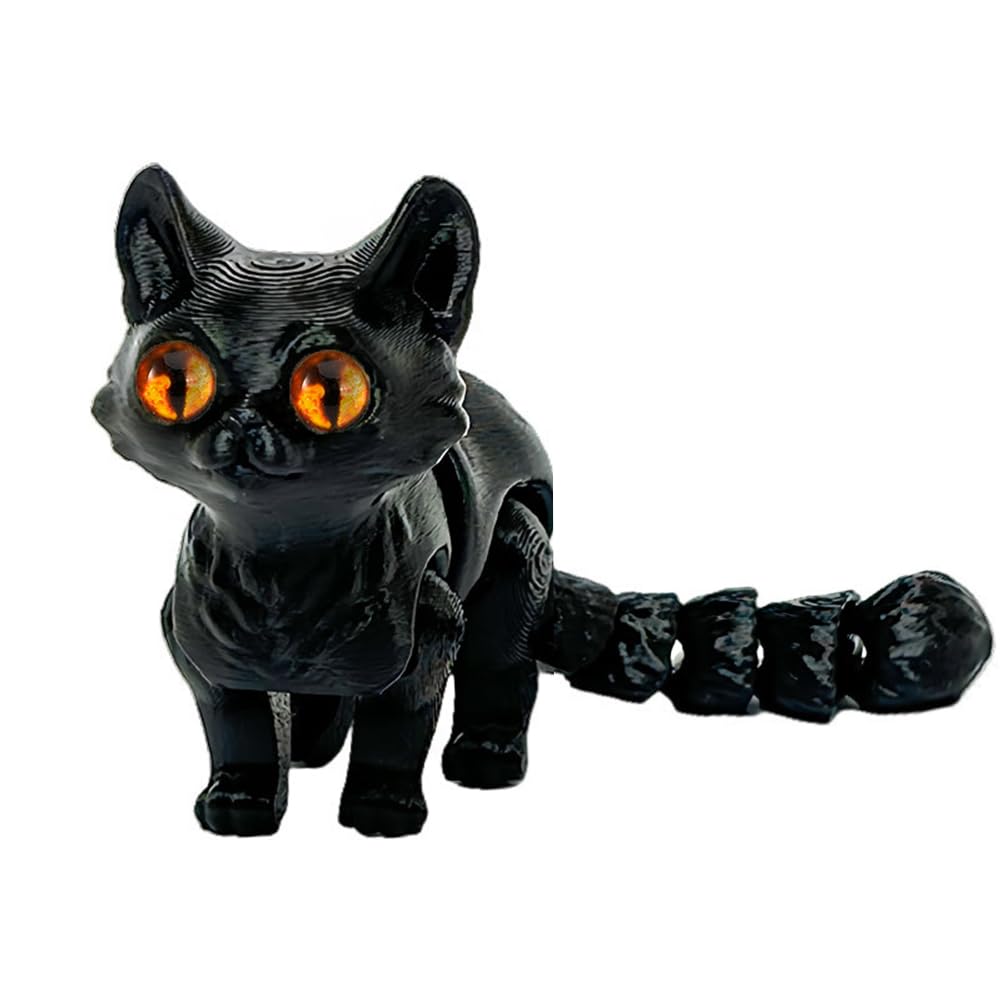 Amazon.com: QINGMIAO 3D Printed Cat, Articulated Black Cat Toys