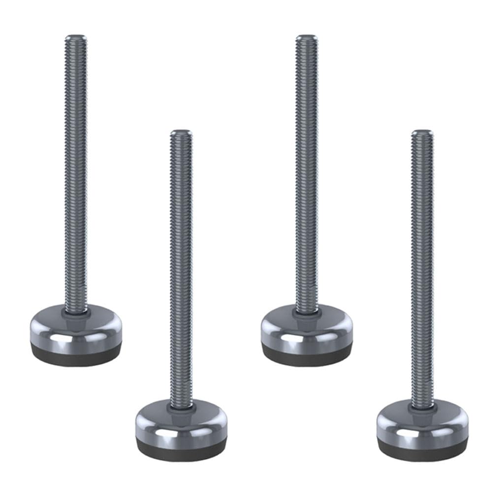 Pie de nivelación inoxidable 12x150x50mm base y almohadilla antivibración 400kg-Set de 4