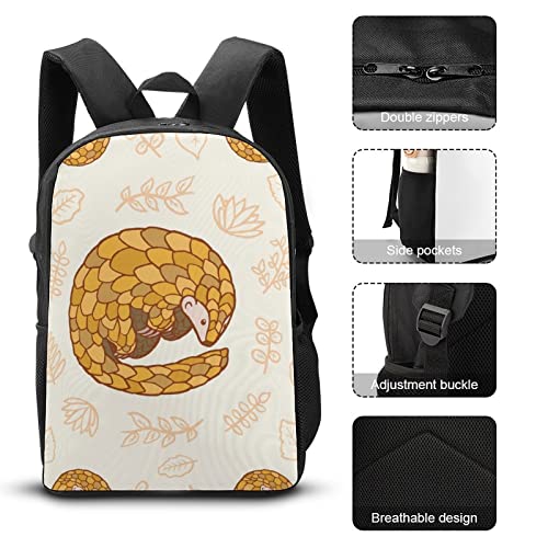 Pangolins Lightweight Laptop Backpack Casual Daypack Fashion Bag 17 Inch for Travel Outdoor Work4