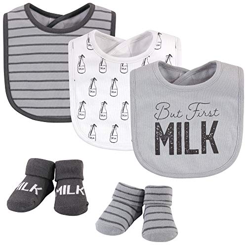 Image of Hudson Baby Unisex BabyCotton Bib and Sock Set