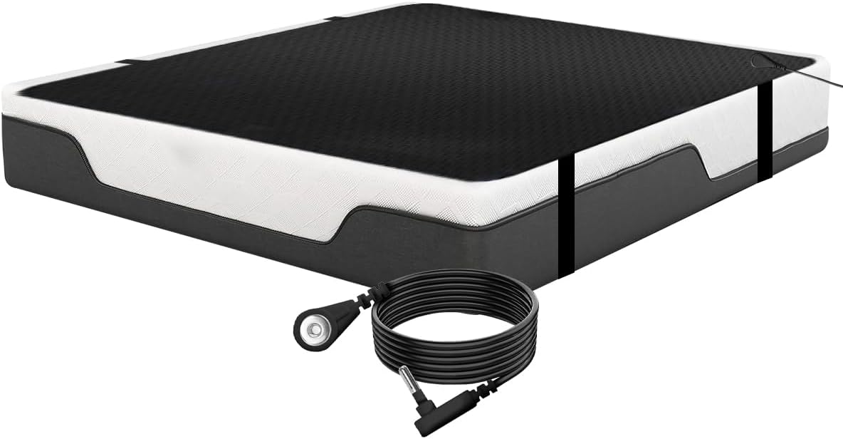 Grounding Mat, 54 * 78inch Breathable Grounding Pad for Bed, Grounding Mattress Pad with 15 Ft Grounding Cord, Grounding Sheets for Improve Sleep