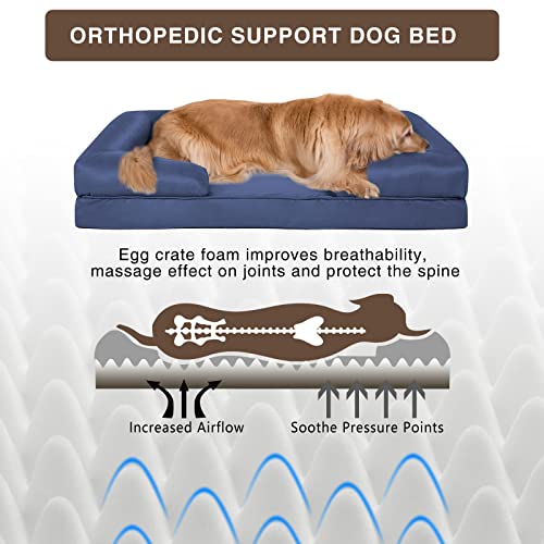 Dog Bed For Large Dogs, Orthopedic Bolster Dog Beds-Memory Foam Pet Bed Washable Dog Couch For Comfortable Sleep #TOP2