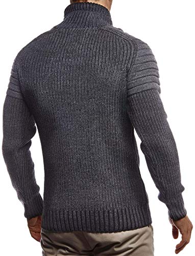 Leif Nelson Men’s Knitted Pullover | Long-sleeved slim fit Knitwear | Biker-Style sweatshirt with shawl collar for Men3