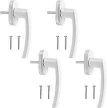 Pack of 4 Aluminum Door And Window Handles,Lockable Window Handles,White Aluminum Window Handles,Fits Most Windows