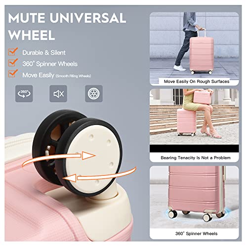 Joyway Luggage Carry-On Suitcases 20" Lightweight Polypropylene Carrying Case With Tsa Lock,Rigid Luggage With Swivel Wheels,14" Cosmetic Bag & 7" Small Bag #TOP3