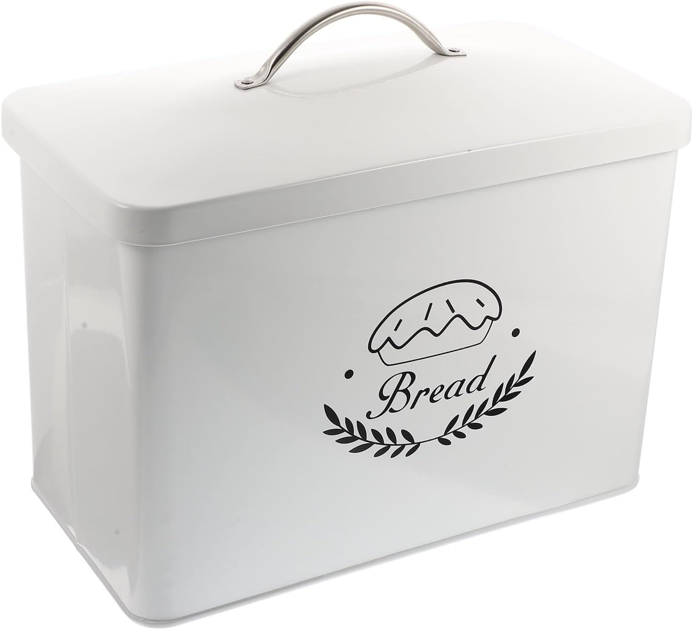 Metal Bread Box Rectangle Kitchen Storage Container Iron Snack Box with Lid Food Organizer for Pantry and Countertop