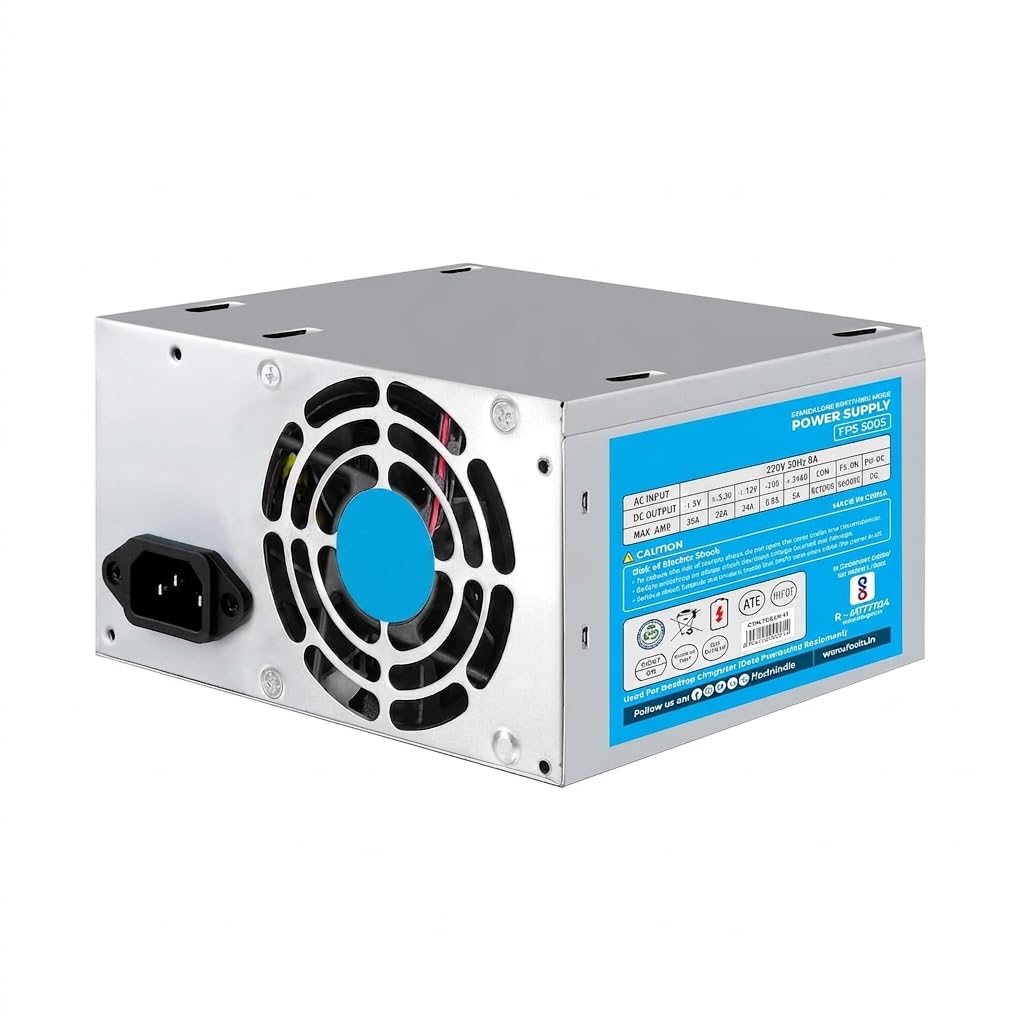 FPS-500S SMPS 200W ATX Power Supply, 20+4 Pin, 4+4 CPU Connector, Low Noise, Stable Output, Multiple Protection, 1.2M Power Cord, Desktop PC-image-1