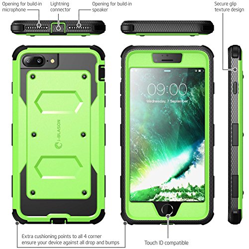 I-Blason Armorbox Series Case Designed For Iphone 7 Plus/Iphone 8 Plus, Built In Screen Protector Full Body Heavy Duty Protection Shock Reduction / Bumper Case (Green) #TOP2