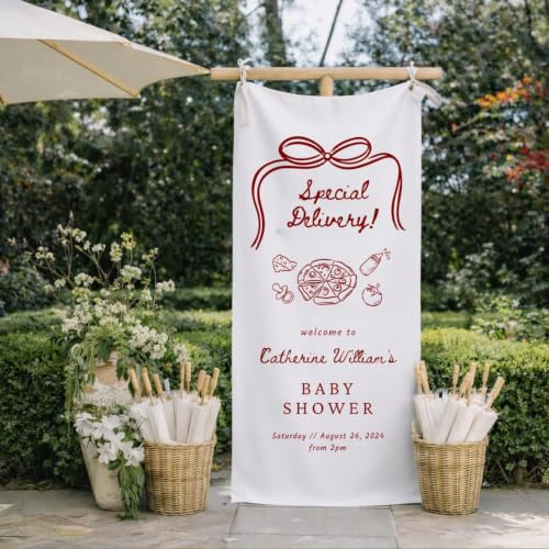 Special Delivery Baby Shower Banner, Pizza Baby Shower Welcome Sign
