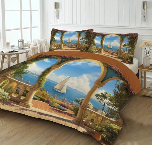 Housse de couette 220x240 réversible microfibre avec fermeture éclair - 3