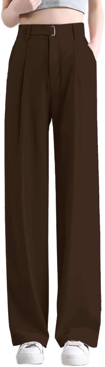 Betusline Women's Wide Leg Pants Business Casual Straight Office Trousers for Women, X-Small-3X-Large