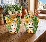 VERSATILITÀ D'USO: Ideali per arredare cucina, soggiorno, mensole o davanzali, aggiungendo un tocco mediterraneo e colorato all'ambiente domestico in stile siciliano autentico