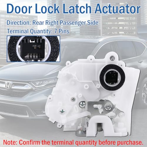 Image of Rear Right Passenger Side Door Lock Latch Actuator Motor with Rod Compatible with 2007-2011 Honda CR-V CRV, Replaces DLA1006, 72610-SWA-A01, 72610-SWA-H01