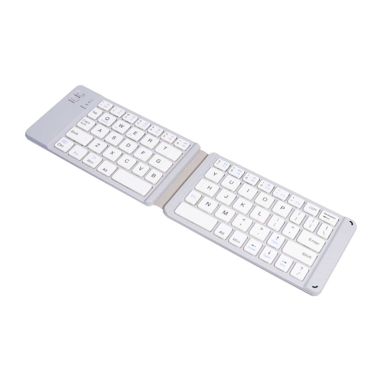 Tofficu Tastiera Wireless Pieghevole Per Tablet Tastiera Mini Portatile Per Telefono e Laptop Ricaricabile Via Micro Usb Bianca