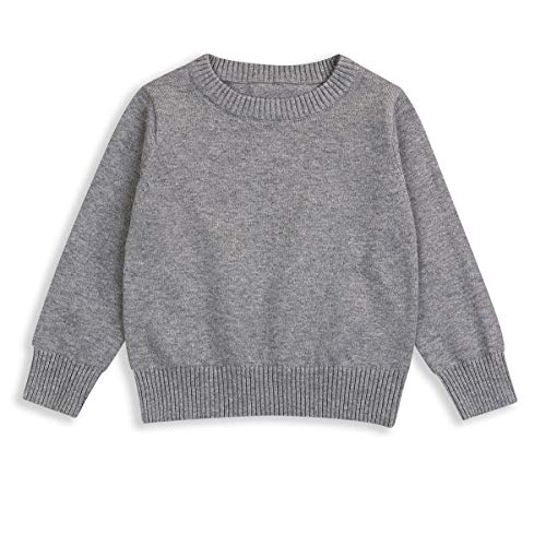 Suéter infantil de algodão pulôver infantil, suéter de malha de primavera, roupa de cor lisa 1-5T, C