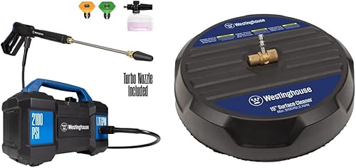 Westinghouse ePX3100v - Lavadora a presión eléctrica, 2100 PSI máximo, 1.76 GPM máximo, asa de transporte incorporada y accesorio universal de