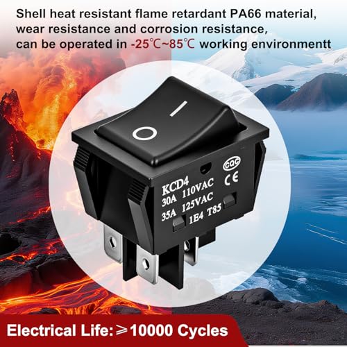Image of Nilight 3PCS DPST Rocker Switches 12V 30A /110V 35A /125VAC
