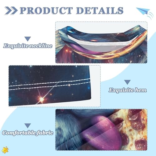 Boys Short Sleeve T-Shirts Cat Portrait Pizza Rashguard Kids Swim Shirts Sun UPF 50+3