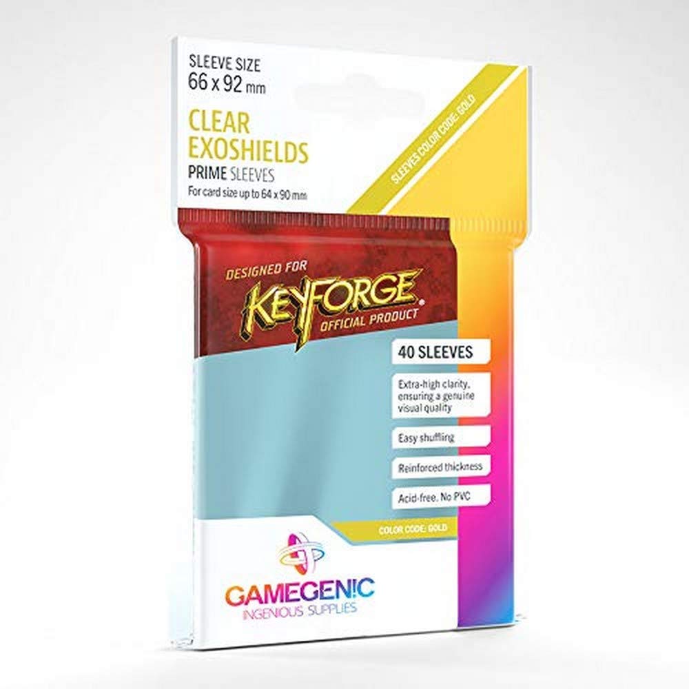 GAMEGEN!C- Prime KeyForge Exoshields Clear (40), Colour (GGS10069ML)