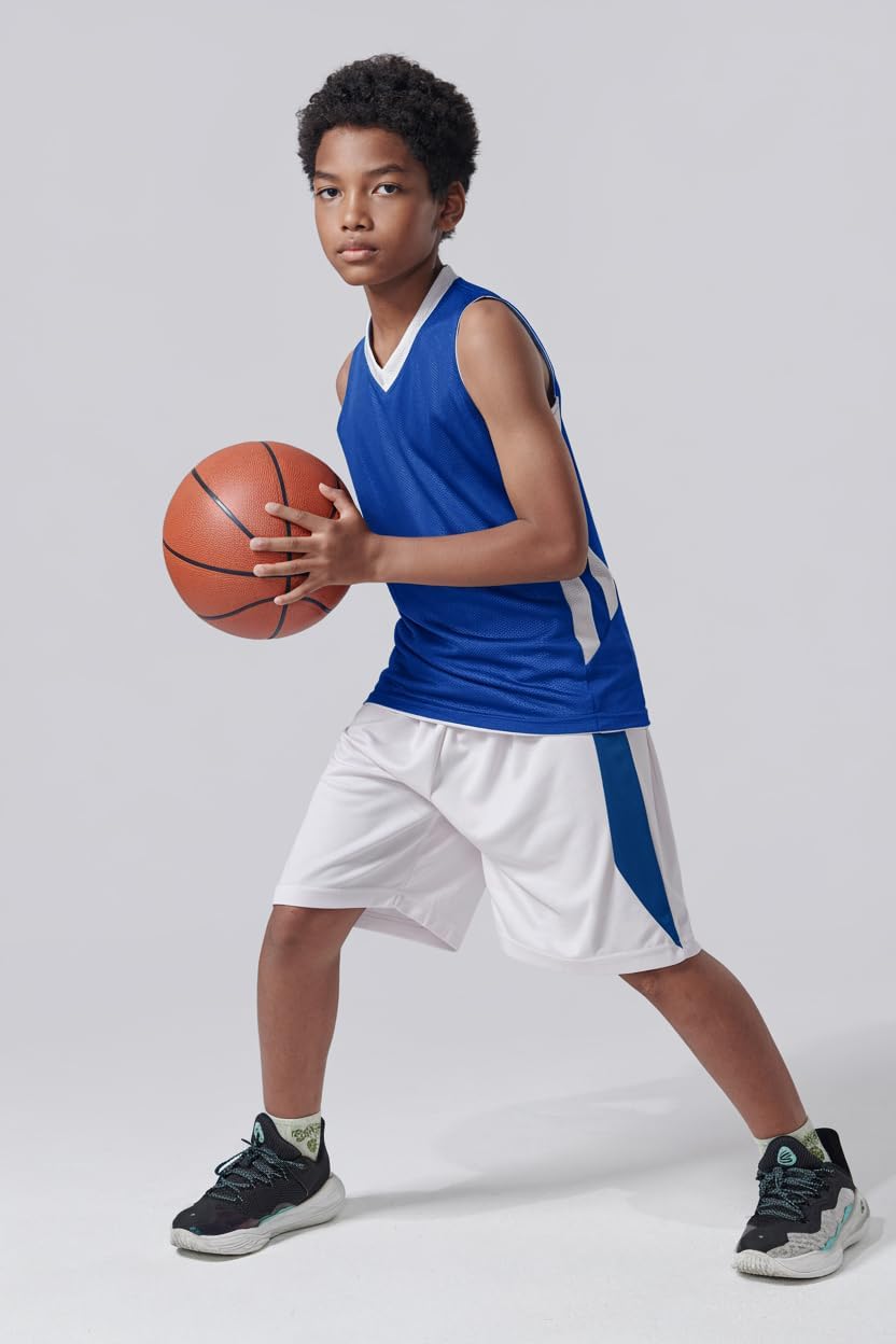 Youth Boys Reversible Mesh Performance Athletic Basketball Jerseys Blank Team Uniforms for Sports Scrimmage - Image 2