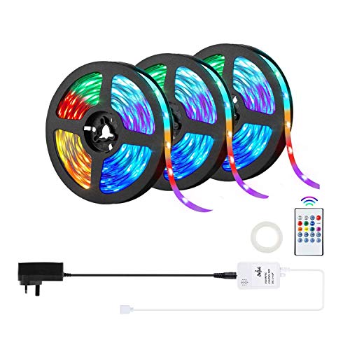 50ft LED Strip Lights,OxyLED 15Meter 450LED Flexible RGB 5050 Color Changing Rope Lights with 20 Keys IR Remote Controller, IP65 Waterproof LED Tape Lights kit for Home,TV,Bedroom,Kitchen,Bar,Party
