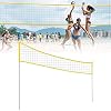 Draagbare volleybalnetset voor buiten – Snelle en eenvoudige installatie – Stevige stokken, PU-volleybal met pomp en…